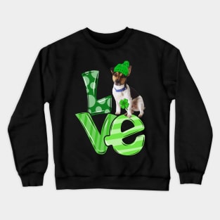 Lover Rat Terrier Dog Lucky Shamrock Happy St Patrick's Day Crewneck Sweatshirt